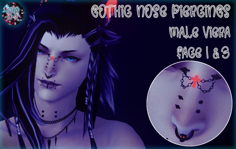 Viera Face 1+3 Gothic Nose Piercings [M]