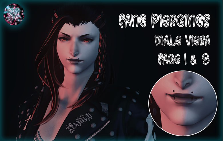 Viera Face 1+3 Fang Piercings [M]