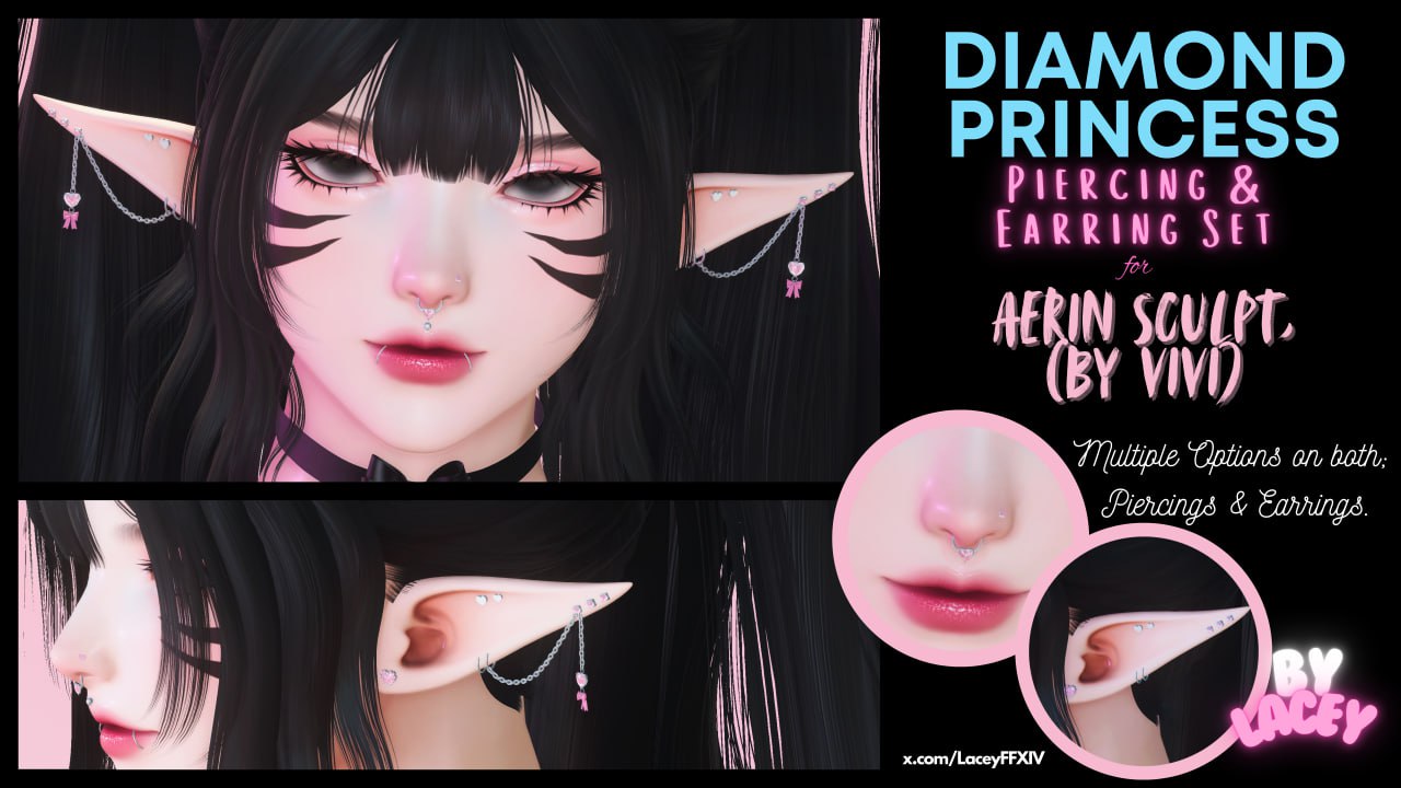 Diamond Princess Piercing & Earring Set